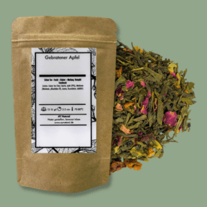 Gebratener Apfel: Grünteemischung